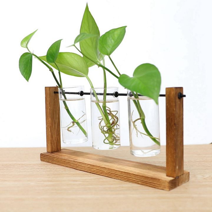 terrarium-hydroponic-plant-transparent-vase-wooden-frame-vase-decorations-glass-tabletop-plant-bonsai-decor-flower-vase