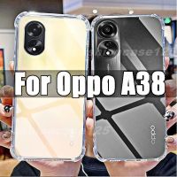 เคสสำหรับ OppoA38 OPPO A38 4G CPH2579 2023เคสใส่โทรศัพท์ใสโปร่งแสงฝาครอบด้านหลังกันกระแทก Amor TPU นิ่มกันกระแทกยืดหยุ่นป้องกันการตกง่ายเพิ่มสี่มุม