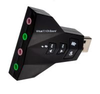 Hot จัดส่งฟรี Double Sound Card Virtual 7.1ช่อง USB 2.0อะแดปเตอร์เสียงไมโครโฟนคู่และชุดหูฟัง7.1Ch 3D เสียงการ์ดเสียง