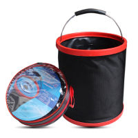 Premium Collapsible Bucket Compact Portable Folding Water Container - Lightweight &amp; Durable - Includes Handy Tool Mesh Pocket