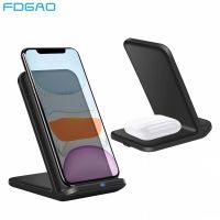 ZZOOI 2 in 1 Wireless Charger for iPhone 14 13 12 11 XS XR X 8 AirPods 3 Pro 15W Fast Charging Dock Station For Samsung S22 S21 Buds