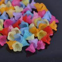 100pcs Mixed Flower Frosted Acrylic Spacer Beads Caps For Jewelry Making 14x10mm YKL0402