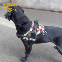 EQUOMT เสื้อผ้าสุนัขพร้อมที่จับสะท้อนแสงสายจูงสุนัขแบบระบายอากาศได้สายรัดหน้าอกสุนัขไม่สามารถดึงและปรับได้