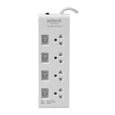 Anitech H3234 Plug ปลั๊กไฟ 4ช่อง 4สวิตช์ สายยาว 3เมตร