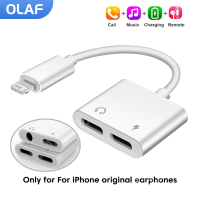 Olaf 2 In 1 Audio OTG Adapter Dual Lighting 3.5มม. ถึง IOS อะแดปเตอร์หูฟังสำหรับ 13 14 12 11 Pro Mini XR 8 Audio Splitter