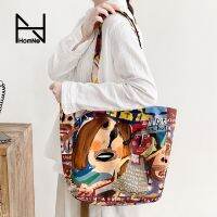 ×Artist CiCi cooperation model large-capacity literary tote bag womens single-shoulder double-layer rucksack hh 【BYUE】