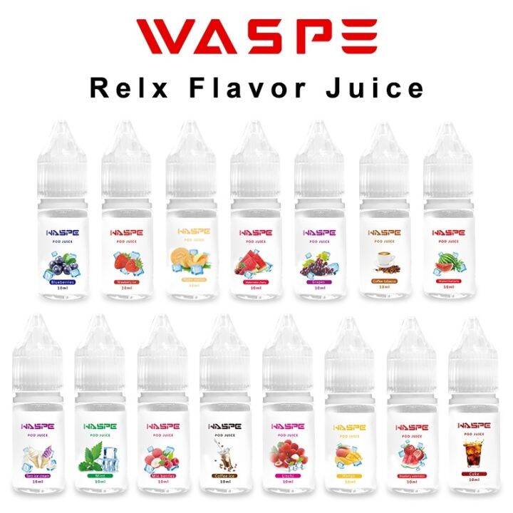 High quality Waspe relx flavor Nic salt ejuice 10ml vape pods vape