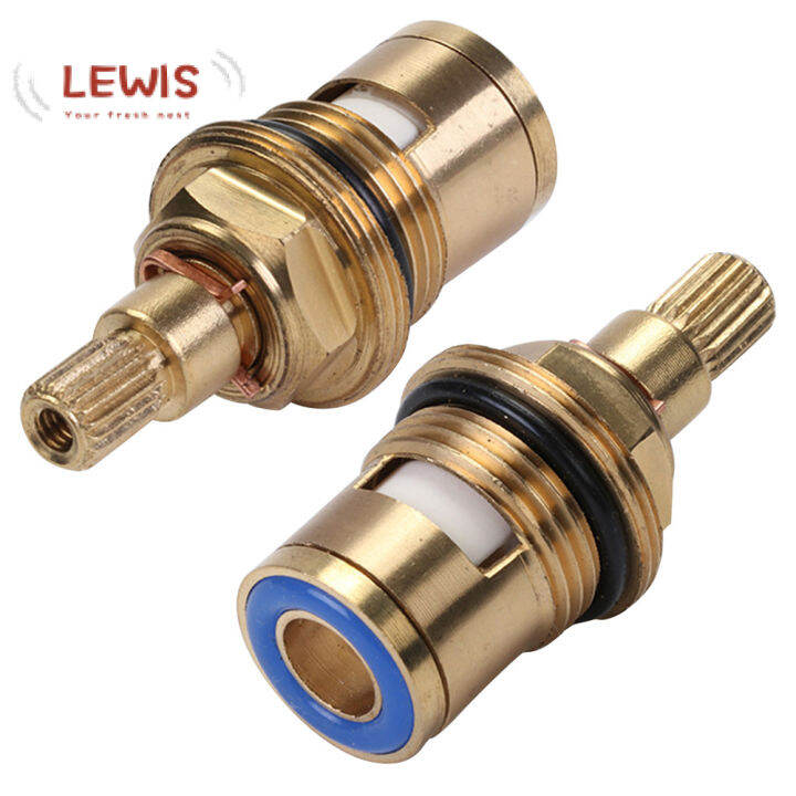 Lewis 2 Pcs Replacement Tap Valves Ceramic Disc Gland Brass 20 Teeth 1/