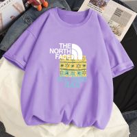 【On Clearance】The North Face Tshirt Women Fashion Oversized Loose Graphic Tees Cartoon Anime Outdoor Casual Blouse Murah Black Purple Clothes Premium Couple Shirt Fitness Men Top Cotton Baju Perempuan Lelaki Borong宽松衣服短袖上衣