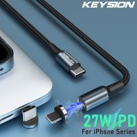 KEYSION PD 27W สายชาร์จแม่เหล็กเร็ว,สายชาร์จเร็วสำหรับ iPhone 13 12 11 Type-C เป็น USB C 60W สายชาร์จสำหรับ iPad Samsung Xiaomi Huawei