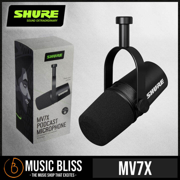 Shure MV7X Dynamic Broadcast Microphone, XLR Version Black (MV7X