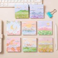 Oil painting convenience stickers with ins style simple Japanese style strong stickiness cute high-value fairy note paper school supplies