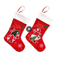 Christmas Santa Claus Candy Bag Santa Elk Socks Cloth Christmas Stockings Hanging Xmas Tree Ornament Festival Party Decoration Socks Tights