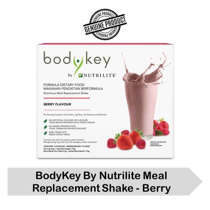 100 Original BodyKey By Nutrilite Meal Replacement Shake Berry Lazada