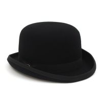 COD DSFDGESERRRRR 4 Sizes 100 Wool Felt Black Derby Bowler Hat For Men Women Satin Lined Fashion Party Formal Fedora Costume Magician Cap