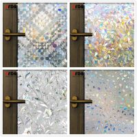 Rainbow Effect Window Film Privacy for Glass Windows Non-Adhesive Film Decorative Window Stickers for Home Office UV Protection