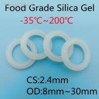 ✆┇❦  100pcs VMQ O Ring Seal Gasket Thickness CS 2.4 OD8   30mm Silicone Rubber Insulated Waterproof Washer Round Shape White Nontoxic