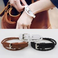 [COD] Cross-border European and hot style piercing belt buckle snake double-layer leather bracelet female simple selling