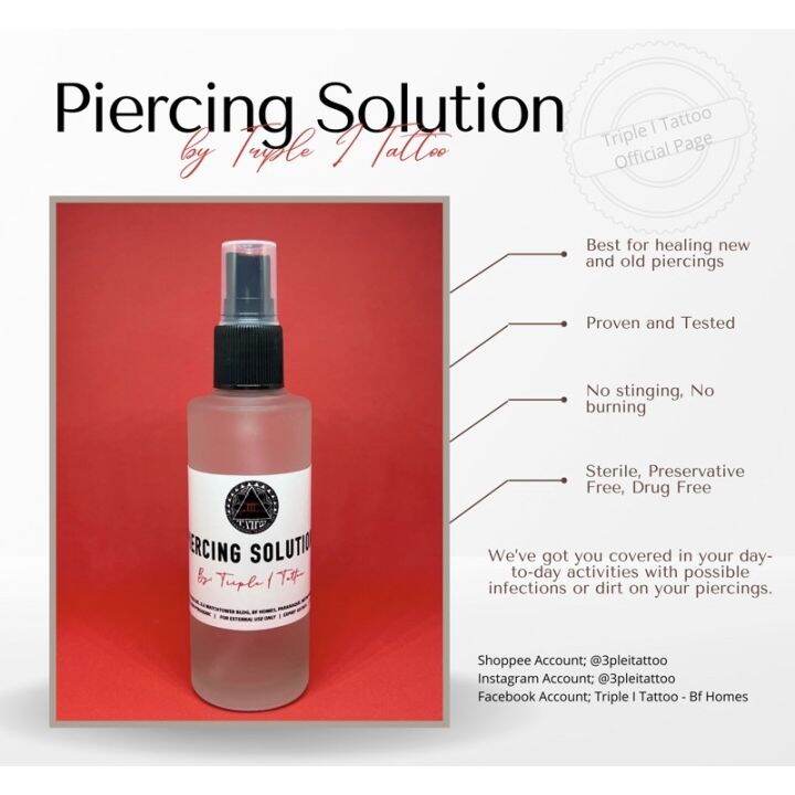 ♟Piercing Solution Piercing Aftercare 60 mL Lazada PH