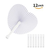 12PCS Hand Fan White For Mothers Day Wedding Foldable Fan Bamboo DIY Wedding Decor