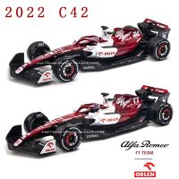 Bburago 1:43 2022 Alfa Romeo Racing Team C42 #24 Guanyu Zhou #77 Valtteri Bottas Alloy Car Die Cast Car Model Toy Collection