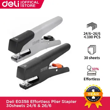 DELI Long Arm Stapler Plier Stapler Machine Black Grey Color Metal