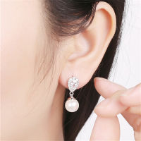 Sterling Silver 925 Elegant Earrings Freshwater Pearl Stud Earrings Sweet Wedding Engagement Ear Jewelry for Women