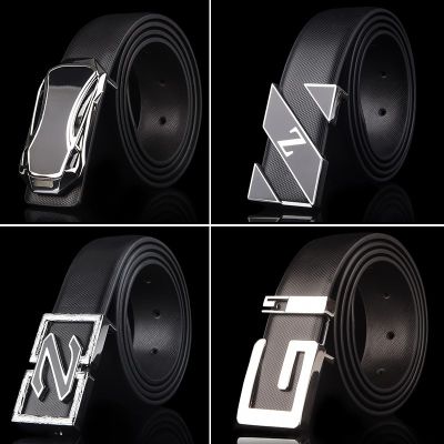 White Mens Belt Leather Smooth Buckle Belt Wild Young Belly Belt Male Personality Korean Version Of The Tide
