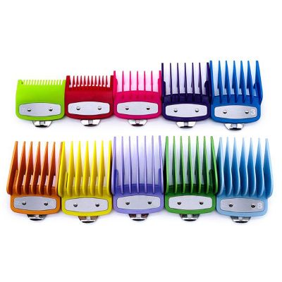 10Pcs for WAHL Colorful Guide Comb Multiple Sizes Metal Limited Combs Hair Clipper Cutting Tool