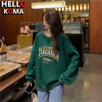 HelloKoma เสื้อฮู้ด เสื้อแขนยาวอบอุ่น หลวมและสบาย สไตล์ คลาสสิค เท่ ชิค WWY2391BV1 38Z230919