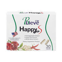 Blieve happy s บี ลีฟ แฮปปี้ เอส 30 แคปซูล แถมกระเป๋าเครื่องสำอาง 1 ใบ