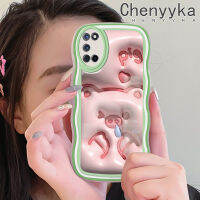 เคส Chenyyka สำหรับ OPPO A52 A72 A92 4G เคส3D ลายหมูน่ารักขอบคลื่นกันกระแทกแบบใสนิ่มเคสมือถือโปร่งใสลายกล้องถ่ายรูปที่สร้างสรรค์เคสซิลิก้าเจลฝาครอบป้องกัน