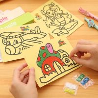 10Pcs Children Drawing Toys  Sand Painting Pictures Kid DIY Crafts Education Toy for Boys Girls Schedule Sticker Cartoon Pattern Drawing  Sketching Ta