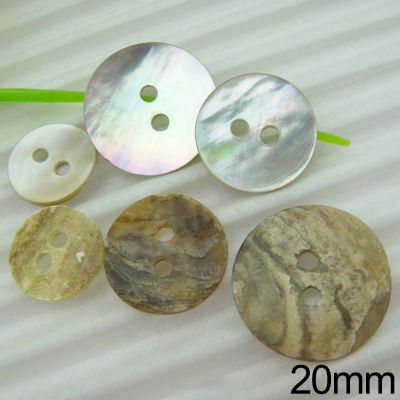 151820mm 50PCs Natural Shell Sewing Buttons Color Mother of Pearl MOP Round Shell Button 2-Holes for T-shirt Clothing Decor