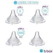 b.box Bộ 2 núm ti thay thế tiện lợi cho bình sữa PPSU phù hợp với từng