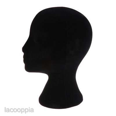 Female Styrofoam Mannequin Foam Head Model Glasses Wigs Display Stand -Black