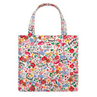 Cath Kidston S Bookbag กระเป๋าอเนกประสงค์ขนาดเล็ก Small Size Open Top Handled Handbag Lunch Bag Water Resistant Oilcloth Tote ลายดอกไม้และคำอวยพรตามฤดูกาล (Brave Soul / Best Friends)