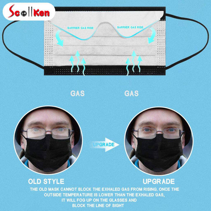 หน้ากากป้องกันสำหรับโรงเรียนโฮมออฟฟิศผ้านอนวูฟเวนสำหรับผู้ใหญ่50ชิ้นผ้าไม่ทอระบายอากาศหน้ากากแบบใช้แล้วทิ้งวันฮาโลวีน