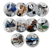 10PCs African Treasumres Endangered Animal Species Commemorative Coins Natural Environment Protection Collection Souvenir