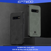 EPTWOO เคสอัลตราสลิมสำหรับ Samsung Galaxy S10 S9 S8 Plus S10 5G Note 10 Lite เคสหนังแกะหรูหราปกป้องเลนส์กล้องสไตล์ธุรกิจกันตกหลังนิ่ม JB-03