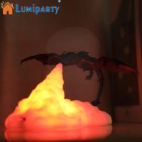 Lumiparty โคมไฟกลางคืน LED รูปสัตว์ 3D ชาร์จไฟได้ พร้อมรีโมตคอนโทรล njd