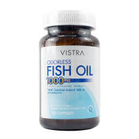 VISTRA Odorless Fish Oil 1000 mg น้ำมันปลาไร้กลิ่นคาว วิสทร้า โอเดอร์เลส ฟิชออย (100 แคปซูล )