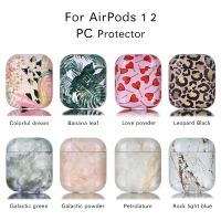 Tropical Leaves Marble Texture Wireless Bluetooth Earphone Accessories Hard Case for Apple Airpods 2 1 Protective Charging Bag Headphones Accessories