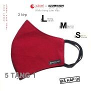 Khẩu trang vải đỏ đô 5 tặng 1 Azumikichi