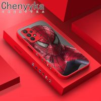 Chenyyka เคสสำหรับ Samsung Galaxy A32 4G A32 5G M32 5G M32 4G เคสแฟชั่นมหัศจรรย์สไปเดอร์-แมนขอบด้านข้างดีไซน์ใหม่สแควร์มีน้ำค้างแข็งโปร่งใสเคสซิลิโคนนิ่มเคสฝาหลังแบบเต็มกล้องกันกระแทกเคสป้องกันโทรศัพท์