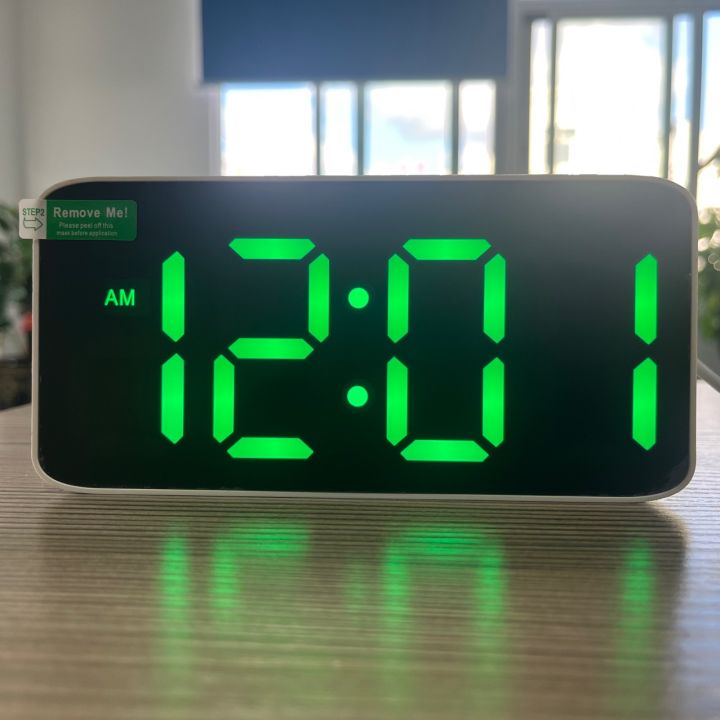 2023นาฬิกาไฟกลางคืนนาฬิกาปลุกคู่กระจกหน้าจอขนาดใหญ่สี-rgb-ไล่ระดับสีสันสดใส