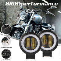 3 inch Round LED Motorcycle Light 40W Spotlight External Off-Road Work Light Angel Eye Fog Lamp IP68 Waterproof for Truck SUV