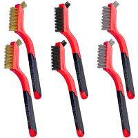 Wire Brush Set Small Wire Brush Curved Handle Grip for Cleaning Rust, Dirt, Welding Slag