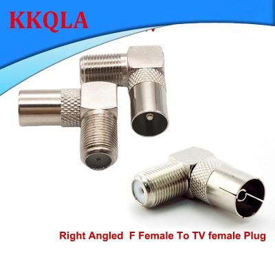 QKKQLA 90 Degree F Female To Tv Male Female Right Angled Cable Connector Coaxial Tv Male To F Female Plug Socket Rf Adapter