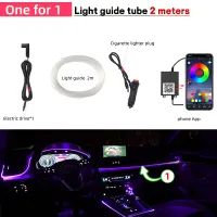 RGB LED Atmosphere Car Light Interior Ambient Light Music Fiber App Light By Control Optic Band Fiber Strips DIY Apply To Bars